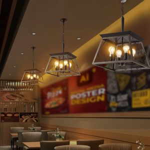 Lampadario a sospensione industriale moderno da 16 pollici, nero e oro, a 4 luci, W1340111204/L1010, regolabile con design a gabbia metallica moderna - Product Image 5