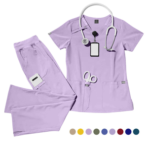 Conjunto de Uniforme Médico para Mujer, de Algodón y Poliéster, con Bolsillos y Porta Estetoscopio - Product Image 3