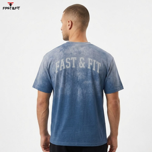 T-shirt à manches courtes et col rond pour homme, effet délavé, prix de gros, T-shirt délavé pour homme - Product Image 5