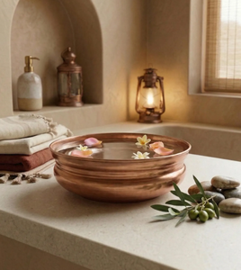 Luxurious Round Golden <b>Brass</b> Pedicure Bowl Hand-Hammered Spa Foot Bath Basin for Beauty Salon & Wellness Center Wholesale - Product Image 2