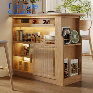 Gabinete de barra de madera duradero moderno de primera calidad Almacenamiento elegante para la configuración de bebidas diarias Fabricado de manera confiable por Vietnam Factory - Product Image 2