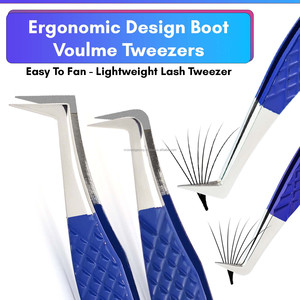 Pince à cils professionnelle pour extensions de cils, pointe fine droite 90° °   Outil russe - Product Image 5