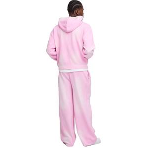 Ensemble de survêtements en polaire rose pastel à fermeture éclair pour hommes, sweat à capuche surdimensionné et jogging, tenue de rue deux pièces Fabricant de vêtements OEM - Product Image 3