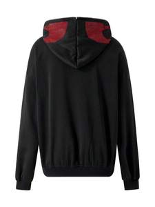 Sweat à capuche intégral zippé motif squelette avec strass en molleton de coton coupe oversize streetwear fabrication sur mesure commandes en gros - Product Image 4