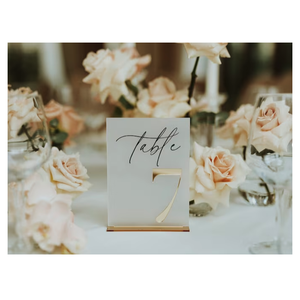 Wholesale Clear Round <b>Acrylic</b> Table Numbers Wedding Place Cards with Wooden Holder Stand DIY Party Decoration Dinner Sign - Product Image 6