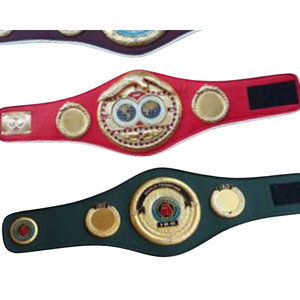 Juego de 3 Cinturones de Campeonato Personalizables en Rojo, Verde y Morado, Cinturones de Boxeo de Primera Calidad con Emblemas Dorados - Product Image 4