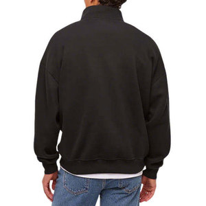 <b>Men's</b> Black <b>Pullover</b> Sweatshirt Regular Fit O-Neck 100% Cotton Fleece Long Sleeve Winter Wear - Product Image 3
