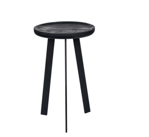 Modern Round Side <b>Table</b> Metal Legs Accent Dining <b>Table</b> Minimalist <b>Wooden</b> <b>Top</b> Furniture for Home Hotel - Product Image 1