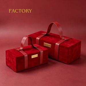 Hot Rts 2026 Luxury Custom Garden Wedding Candy <strong>Box</strong> with Handle Luxury Gold Foil Velvet Chocolate <strong>Present</strong> Packaging <strong>Gift</strong> <strong>Box</strong> - Product Image 1