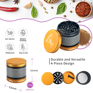 Custom 4 Layer Metal <b>Herb</b> <b>Grinder</b> 63mm Round Aluminum Alloy Shatter Mill Magnetic Smoking Accessory - Product Image 4