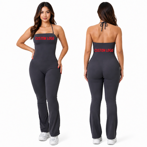 Combinaison de yoga sans couture pour femme, col halter, respirante, une pièce, pour toutes les saisons, tenue de sport - Product Image 1