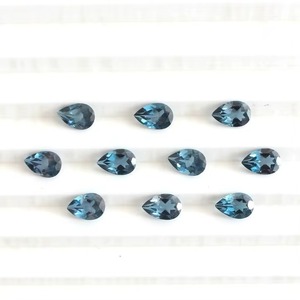 Topacio Azul Londres Natural, Corte Pera, Piedra Suelta, Precio al por Mayor, 4MM 6MM, Topacio Calibrado y Facetado para Joyería - Product Image 4
