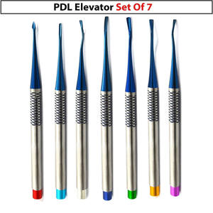 ชุดเครื่องมือถอนรากฟันแบบ Luxating ยี่ห้อ Blink Surgident Dental PDL รุ่น BSI-10-600 จำนวน 7 ชิ้น สีน้ำเงิน ด้ามจับแบบ Knurled ผลิตจากไทเทเนียม สำหรับการผ่าตัด - Product Image 2