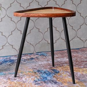 Mesa de Centro Moderna con Cubierta de Mármol Resistente y Estructura Metálica, con Estante de Almacenamiento, 16 Pulgadas de Diámetro, 20 Pulgadas de Altura, Mueble para Sala de Estar - Product Image 3