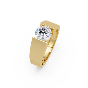 Bague de fiançailles solitaire en or pur 14 carats avec diamant de laboratoire rond certifié IGI 1,50 ct pour femme, bijoux fins unisexes - Product Image 2