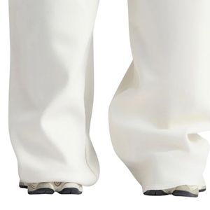 <b>Women's</b> White <b>Harem</b> <b>Pants</b> High Waist Loose Fit Full Length Casual Cotton Embroidery Logo Solid - Product Image 6