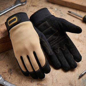 Guantes de Seguridad Mecánicos Amara de Doble Capa de Cuero Sintético, Resistentes al Viento, al Calor, Antiestáticos, con Puño de Goma Antideslizante, 11 oz - Product Image 4