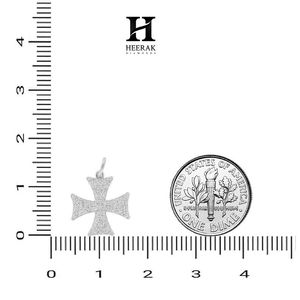 Fabricant de bijoux fins sur mesure - Pendentif croix en or blanc 14 carats avec diamants pour la vente en gros - Product Image 4