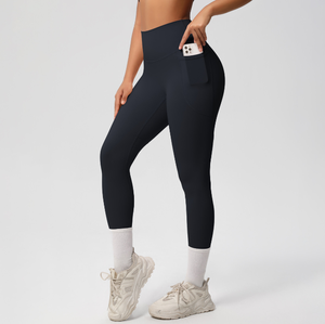 Leggings de sport pour femmes avec logo personnalisé, dos en V, taille haute, sans couture, pour la remise en forme et le yoga - Product Image 3