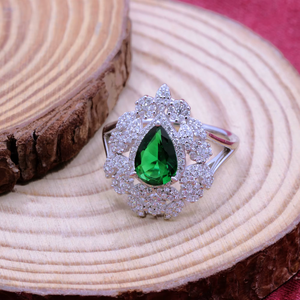 Anillo DE BODA Vintage hecho a mano de diseñador para mujer, Plata de Ley 925, piedra preciosa de circón cúbico en forma de pera creada en laboratorio, certificado GIA - Product Image 6