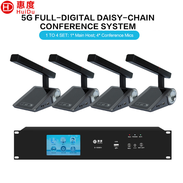 S-108A Professional Wired Wireless Digital Conference System 5300 Units Cardioid 63-Ch Interpretation 16 Output Dante 4.3"
