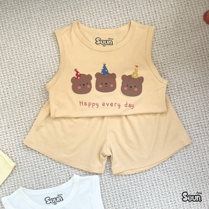 Ensemble de vêtements pour enfants, ensembles de vêtements pour filles, doux et légers, vêtements d'été, origine Vietnam, coton, ensembles pour enfants, confort toute la journée - Product Image 2