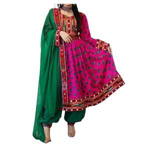 Vestido bordado a mano para mujer, vestido tradicional Afghani, estilo Pashtun Afghani, hecho a mano - Product Image 1
