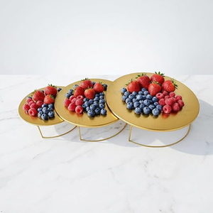 Set of 3 Pcs Half-circle Nesting Metal Cake Stand Set Dessert <b>Table</b> Display Perfect for Baby Shower Weddings <b>Birthday</b> Cake stand - Product Image 3