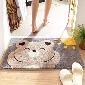 Tapis de sol absorbant et antidérapant pour salle de bain et toilettes, design mignon de dessin animé, séchage rapide, personnalisable - Product Image 1