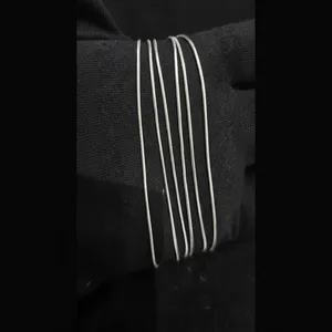 Collar de cadena de Plata de Ley 925 minimalista joyería fina pura - Product Image 2