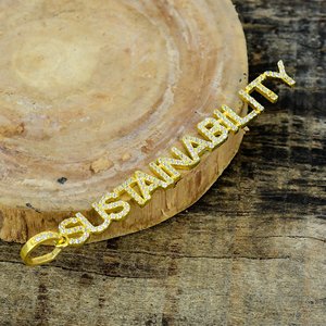 Custom Cubic zirconia <b>Name</b> Personalized Iced Out Pendant <b>Chain</b> Necklace 18k Gold Micron Over 925 Sterling Silver - Product Image 2