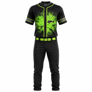 Maillot de baseball sublimé à manches courtes, en polyester respirant, coupe athlétique, logo personnalisé, tenue d'équipe - Product Image 1