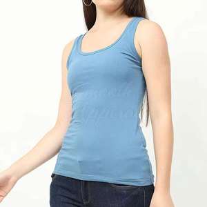 Casual <b>Women</b> <b>Knitted</b> <b>Tank</b> <b>Top</b> with Front Logo 100% Cotton Lightweight & Breathable for Summer Daily Wear and Workouts - Product Image 2