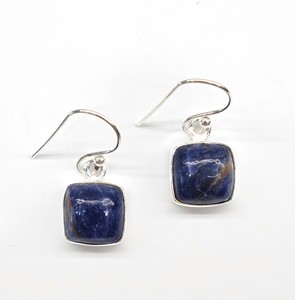 <b>Blue</b> Sodalite Gemstone 925 Sterling <b>Silver</b> <b>Earrings</b> Handmade Minimalist Drop Jewelry Manufacturer Jaipur - Product Image 2