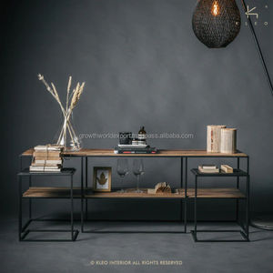 Mueble de TV de Madera de Mango con Diseño Industrial 2026, con Puerta Corredera, para Sala de Estar de Apartamento - Product Image 1