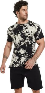 T-shirt homme col rond tie-dye en coton premium, coupe ajustée, t-shirts imprimés décontractés et élégants, vêtements de sport, streetwear pour homme - Product Image 4