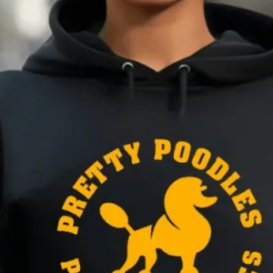 PRETTY POODLES Sweat à capuche imprimé graphique pour femme, noir, décontracté, streetwear tendance, vêtements personnalisés - Product Image 6