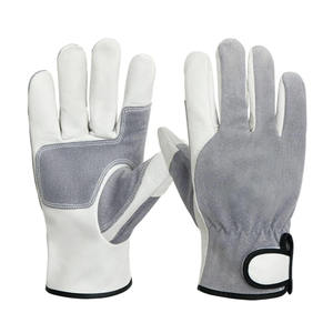 Gants de travail pour chauffeurs en cuir de mouton grainé, anti-vibrations, durables, avec sangle, confortables et résistants à l'abrasion - Product Image 1