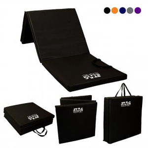 Tapis de gymnastique pliable Stag Iconic, tapis d'entraînement portable absorbant les chocs pour la salle de sport à domicile et la pratique sportive - Product Image 1