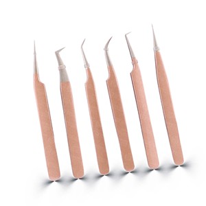 Pinzas de Acero Inoxidable de Alta Precisión para Extensión de Pestañas, Diferentes Ángulos, Fáciles de Usar, Ecológicas, Agarre Suave - Product Image 1