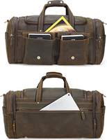 Sac de voyage élégant et confortable en cuir véritable pour hommes et femmes, sac de sport tendance avec deux poches avant, motif bonbon