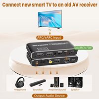 SYONG Extractor de Audio eARC 2 en 1 con Conmutador HDMI, Extractor de Audio eARC, 4K 60Hz, HDCP 2.3, 7.1CH, Óptico Spdif, Coaxial, 3.5mm