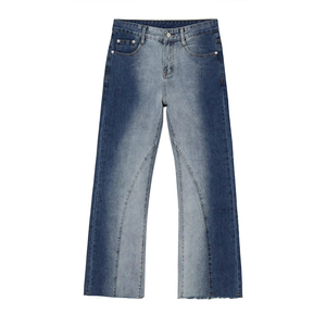 Jeans de Mezclilla de Pierna Recta con Lavado a la Piedra, Cintura Alta, Corte Regular, Algodón de Peso Medio, Estilo Casual, Jeans de Primavera para Hombre - Product Image 1