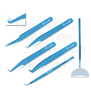 Pince à épiler pour extensions de cils en acier inoxydable et miroir intégré, personnalisables, faciles à utiliser, fabriquées à la main, marque privée - Product Image 3