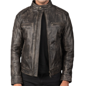 แจ็กเก็ตหนังสำหรับผู้ชายเสื้อแจ็คเก็ตหนังลำลองดีไซน์คลาสสิก - Product Image 4