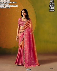 Neel Tara Smooth Zari Traditional Women's <b>Saree</b> Moisture Wicking & Wrinkle Free Winter Ready for Wedding & Party Occasions - Product Image 2