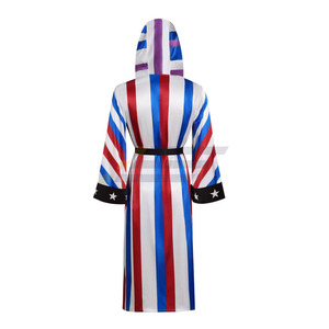 Bata de Boxeo con Capucha de la Mejor Calidad y Más Vendida, Cinturón Plateado, Bata de Boxeo Personalizada para Combate - Product Image 4