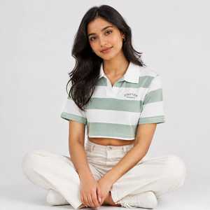110 APPARELS <b>Women's</b> Striped Sporty <b>Tank</b> <b>Top</b> Short Sleeve 100% Cotton 220g Fabric - Product Image 1