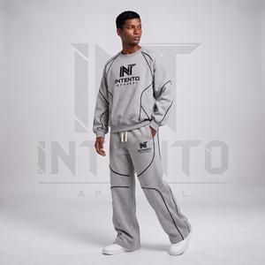 Conjunto Deportivo de Forro Polar Amarillo Sólido para Hombre, Sudadera con Capucha y Pantalones Jogger con Logotipo Personalizado, Ropa Deportiva de Dos Piezas con Rayas en Contraste - Product Image 4