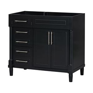 Solid Wood 36-Inch Bathroom Vanity Freestanding Storage Cabinet with 2 Drawers & Tipout Drawer Sink Vanishing Product Category - Product Image 1